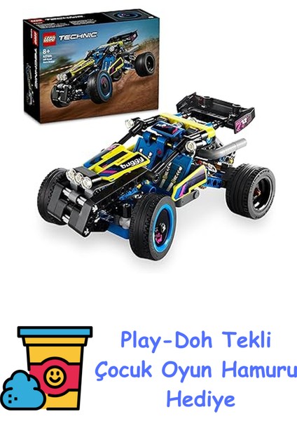 Technic Arazi Yarışı Arabası 42164-8 Yaş ve Üzeri Çocuklar Için Koleksiyonluk Yaratıcı Oyuncak Model Yapım Seti (219 Parça) + Play-Doh Oyun Hamuru