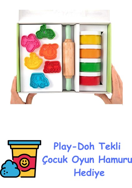 Doğal Oyun Hamurları Premıum Kutu Set - Taşıtlar + Play-Doh Oyun Hamuru