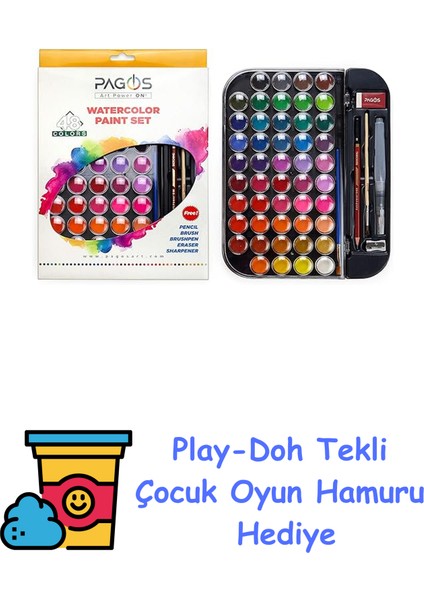 Suluboya Seti 48 Renk + Play-Doh Oyun Hamuru