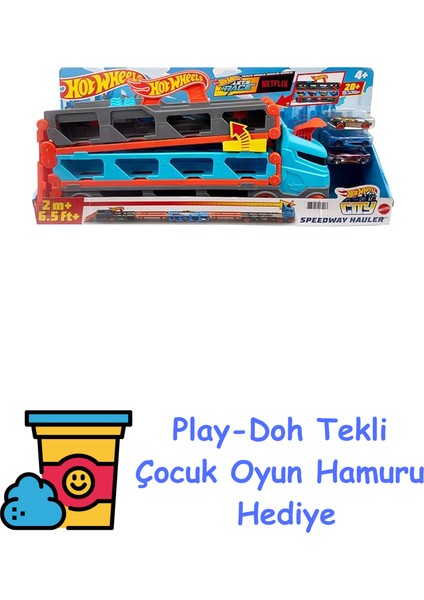 Sürat Pistli Tır Hot Wheels Sürat Pistli Tır, 3 Adet 1:64 Ölçekli Araba Içerir, 4-8 Yaş Arası Çocuklar Için GVG37 GVG37 + Play-Doh Oyun Hamuru