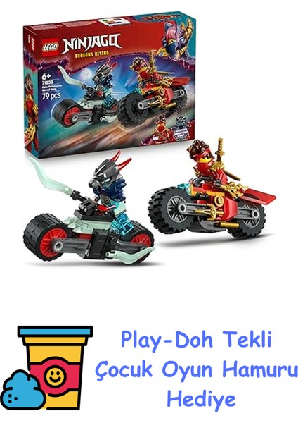 Nınjago Kai’nin Motosiklet Hız Yarışı 71838-6 Yaş Üzeri Kız ve Erkek Çocuklar Için Kai'nin Yarış Motosikleti ile Ifrit Motosikleti ve 2 Minifigür Içeren Yaratıcı + Play-Doh Oyun Hamuru