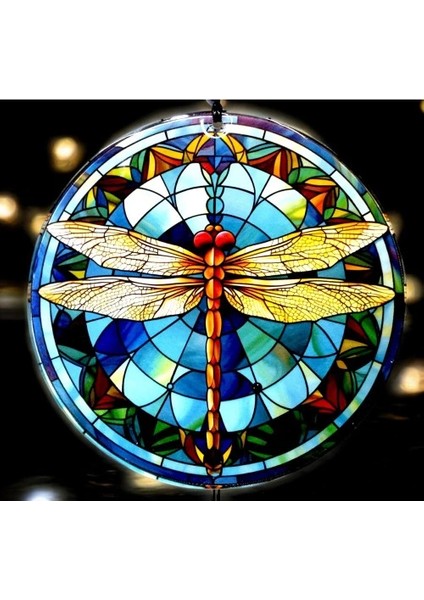 Yusufçuk Kuşlu 23 Santimetre Çapında Füzyon Cam Duvar Süsü modelleri