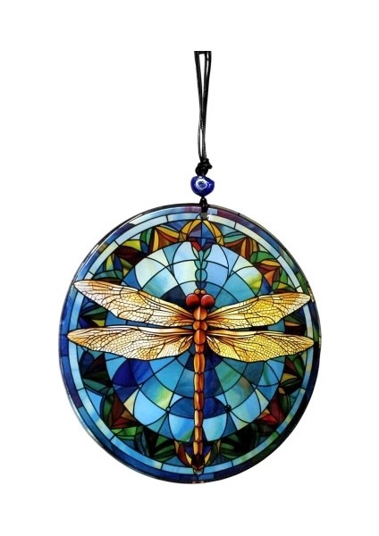 Yusufçuk Kuşlu 23 Santimetre Çapında Füzyon Cam Duvar Süsü indirimleri