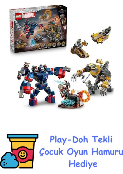ǀ Marvel Avengers: Endgame Thor, Chitauri'ye Karşı 76322 – Süper Kahraman Savaşlarını Seven 8 Yaş ve Üzeri Çocuklar Için Yaratıcı Yapım Oyuncağı, Koleksiyonluk He + Play-Doh Oyun Hamuru