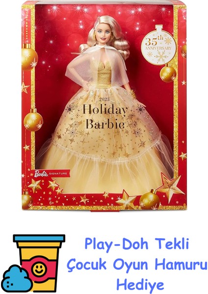 2023 Mutlu Yıllar Bebeği - Sarışın, 6 Yaş ve Üzeri + Play-Doh Oyun Hamuru