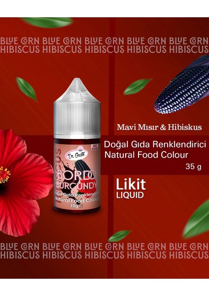 Doğal Likit Gıda Boyası Dr.gusto 35 gr Bordo