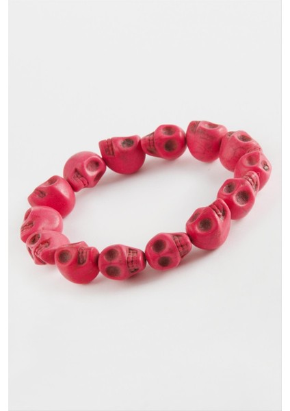 Techmrt Kuru Kafa Turkuaz Doğaltaşlı Bileklik-Pembe