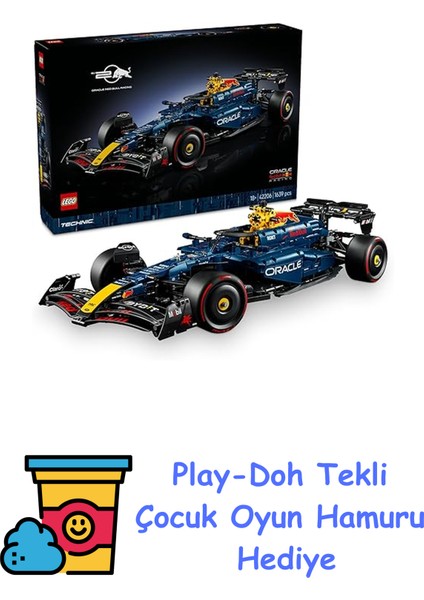 Technic Oracle Red Bull Racing RB20 F1 Araba 42206 - Yetişkinler Için 1:8 Ölçekli V6 Motor, Vites Kutusu ve Drs Içeren Koleksiyonluk Yarış Arabası Modeli Yapım Se + Play-Doh Oyun Hamuru