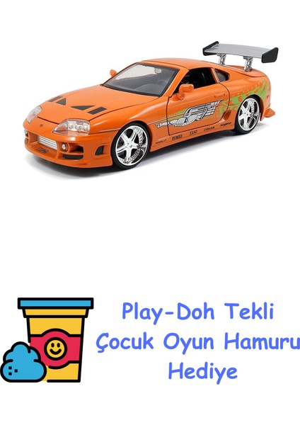1:24 Fast Furious Brian’s Toyota Supra 1995 Araba + Play-Doh Oyun Hamuru
