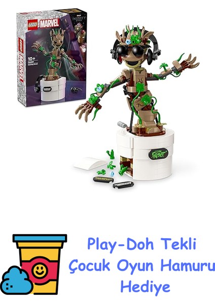 | Marvel Dans Eden Groot 76297 – 10 Yaş ve Üzeri Süper Kahraman Severler Için Hareketli Galaksinin Koruyucuları Karakteri Içeren Yaratıcı Oyuncak Model Yapım Seti + Play-Doh Oyun Hamuru