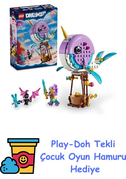 Dreamzzz Izzie'nin Deniz Gergedanı Balonu 71472 – 7 Yaş ve Üzeri Için Deniz Temalı Yaratıcı Oyunları Teşvik Eden Eğlenceli Oyuncak Yapım Seti, Hediye Fikri (156 P + Play-Doh Oyun Hamuru