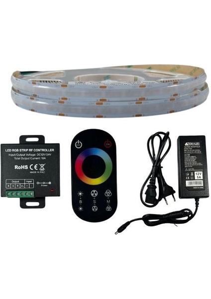 Dokunmatik Kontrollü Cob Rgb Şerit LED Set 768/1M Ledli 5metre indirimleri