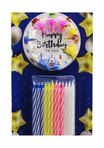 Renkli Doğum Günü Happy Birthday Pastası Partisi Mumu + Mum Altlığı fiyatları