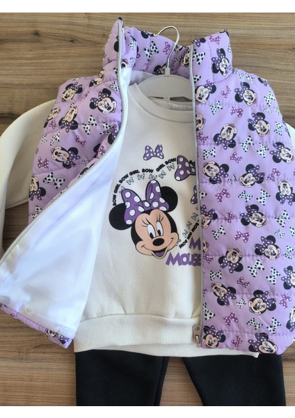 Laura Baby Yelekli Kız Bebek/çocuk 3 Lü Alt Üst Takım