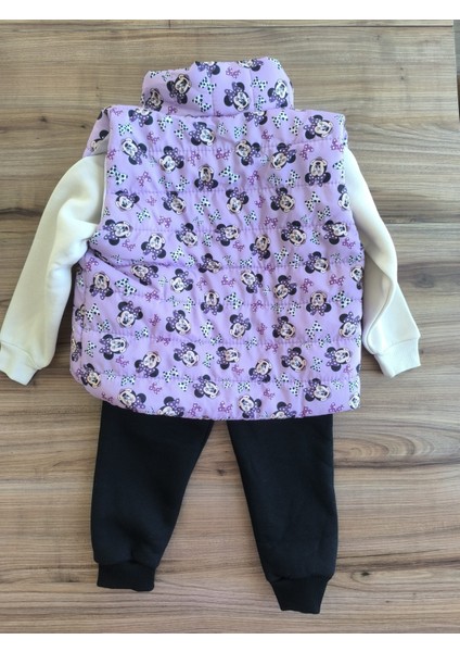 Laura Baby Yelekli Kız Bebek/çocuk 3 Lü Alt Üst Takım