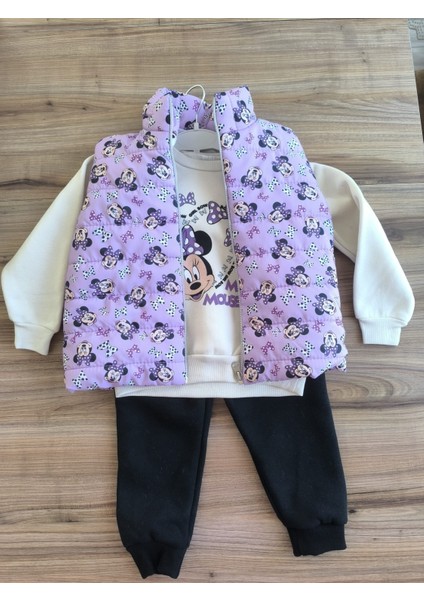 Laura Baby Yelekli Kız Bebek/çocuk 3 Lü Alt Üst Takım