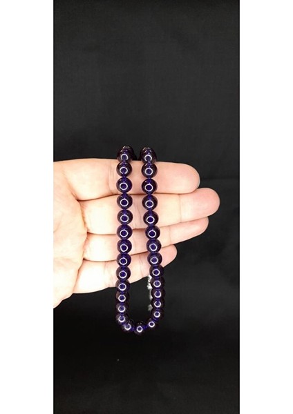 Çubuk Kehribar Tesbih Küre Kesim Lacivert Renk T-360 indirimleri