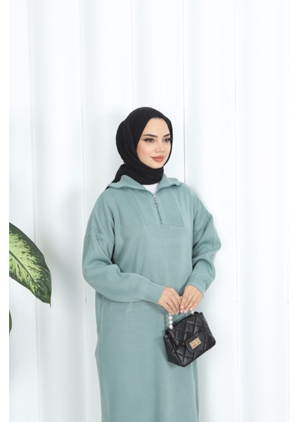 Fitilli Fermuarlı Triko Elbise modelleri