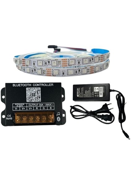 Bluetooth Telefon Kontrollü Rgb Şerit LED Set 5050 Ledli 3çipli 10METRE IP20 indirimleri