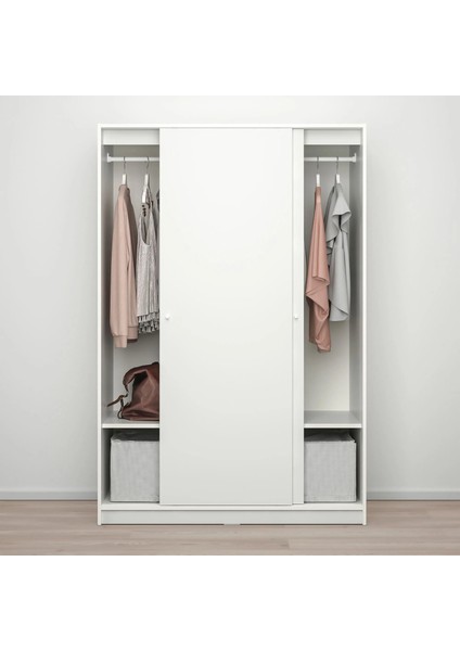 Kleppstad Sürgü Kapaklı Gardırop Beyaz 117 x 176 cm