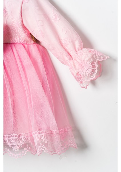 Kız Bebek Mevlütlük Dantelli Bandanalı Elbise modelleri