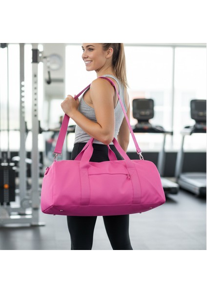 Unisex Önü Cepli Uzun Askılı Kadın ve Erkek Kullanabilir Seyahat Fitness ve Spor Çantası