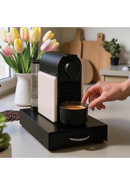 Çekmeceli Siyah 5 Bölmeli Kapsül Kahve Standı indirimleri
