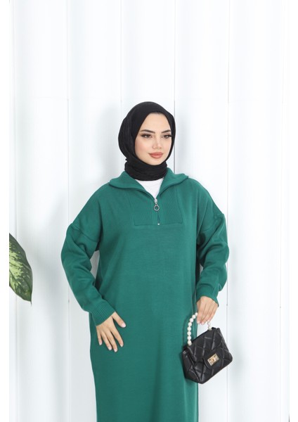 Fitilli Fermuarlı Triko Elbise modelleri