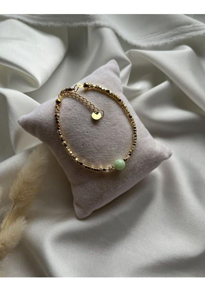 Krizopras Taşı Altın Kaplama El Yapımı Dorika Bileklik fiyatları