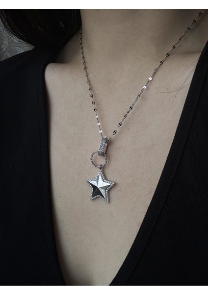 Trend Zirkon Detaylı Kalın Yıldız Kolye indirimleri