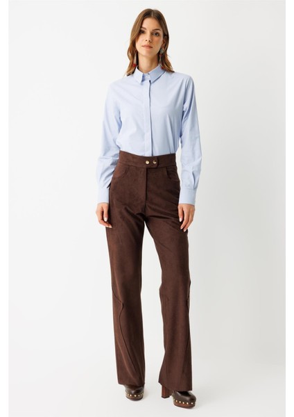 Süet Pantolon Kahve modelleri