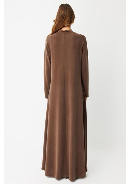 Oysh Kumaş Elbise Kahve