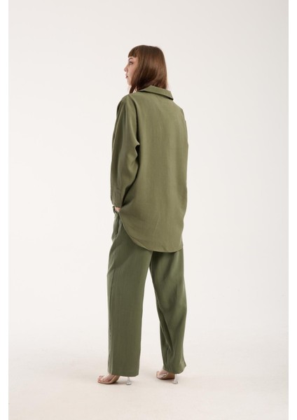 Ipeksi Yumuşaklıkta Modal Kumaş Rahat Kesim Uzun Gömlek + Pantolon Takım (2 Parça) fiyatları