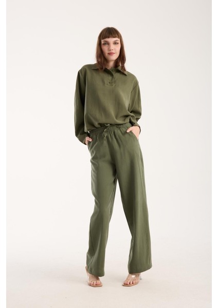 Ipeksi Yumuşaklıkta Modal Kumaş Rahat Kesim Uzun Gömlek + Pantolon Takım (2 Parça) indirimleri