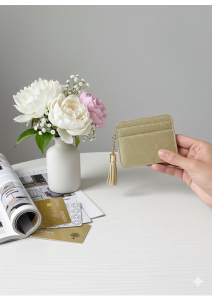 Gold Simli Püsküllü Cüzdan Kartlık fiyatları