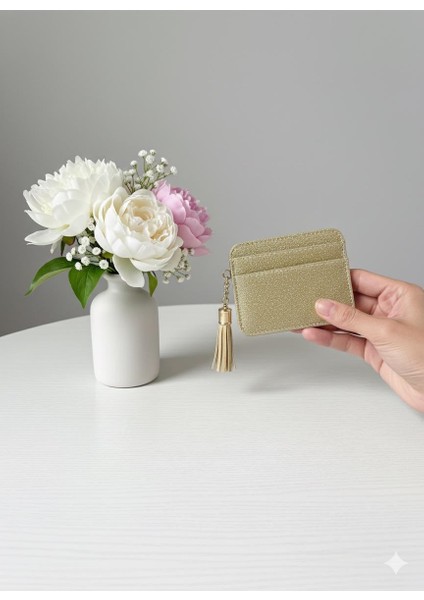 Gold Simli Püsküllü Cüzdan Kartlık modelleri