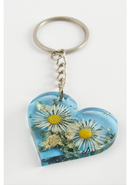 Techmrt Papatya Kalp Epoksi Anahtarlık-Mavi fiyatları