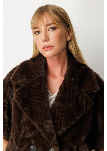 Yarasa Kol Peluş Mont Kahve 06901 fiyatları