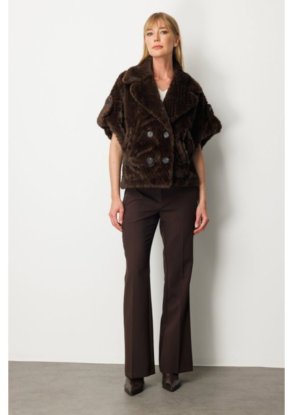 Yarasa Kol Peluş Mont Kahve 06901 modelleri