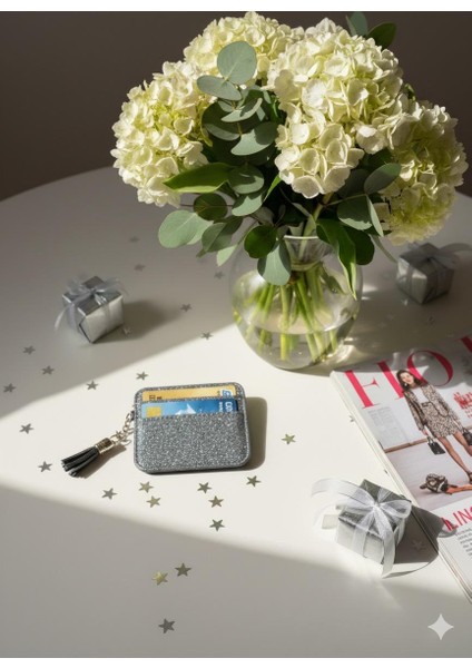 Gri Simli Püsküllü Cüzdan Kartlık indirimleri