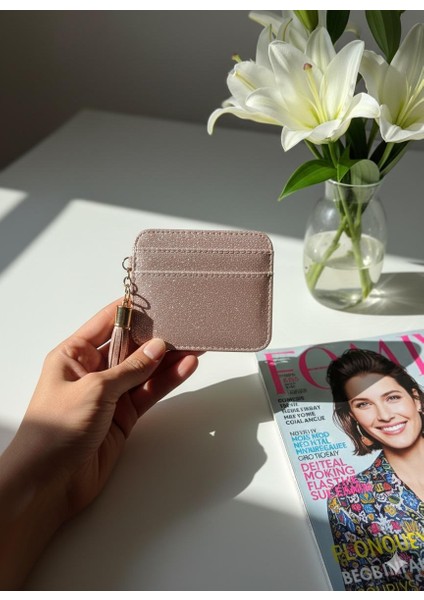 Pembe Simli Püsküllü Cüzdan Kartlık fırsatları