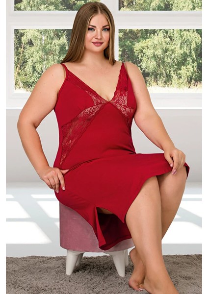 Lady Battal Büyük Beden Kırmızı Tunik Gecelik fiyatları