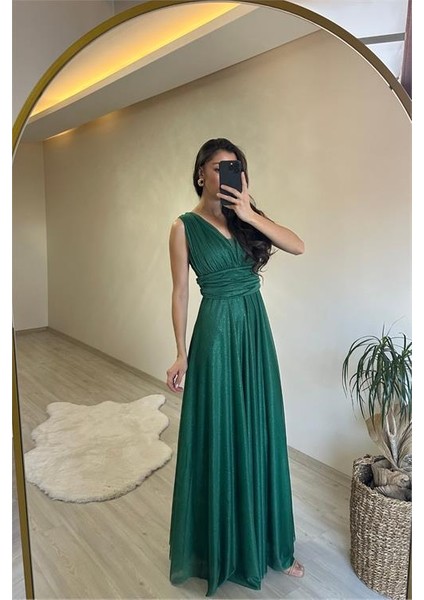 Kadın Işıltılı Kumaş Göğüs Drapeli Kolsuz Elbise DPNM003 modelleri