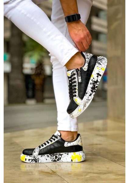 Kb-02 Kuback Bağcıklı Crocodile Siyah Sarı Günlük Erkek Ayakkabı fırsatları