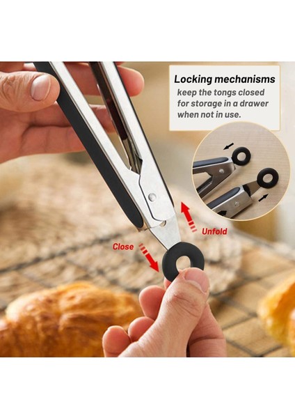 Paslanmaz Çelik Silikon Uclu Maşa Izgara Maşası Yemek Maşası Salata Maşası Tutamak indirimleri