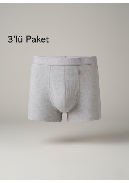Boxer Pamuklu Cotton 3'lü Ekonomik Paket Slim Fit Extra Esnek Model
