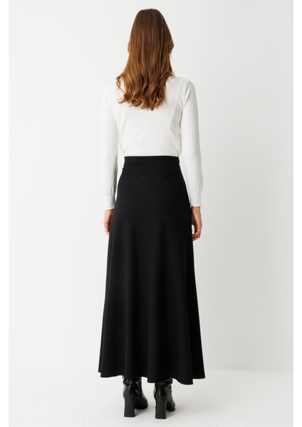 Verev Parça Detaylı Etek Siyah indirimleri