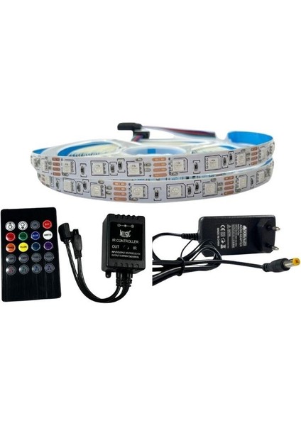 Müzik Modlu Ir Kumandalı Rgb Şerit LED Set 5050 Ledli 3çipli 5metre IP20 indirimleri
