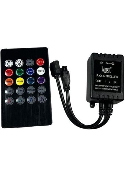 Müzik Modlu Ir Kumandalı Rgb Şerit LED Set 5050 Ledli 3çipli 5metre IP20