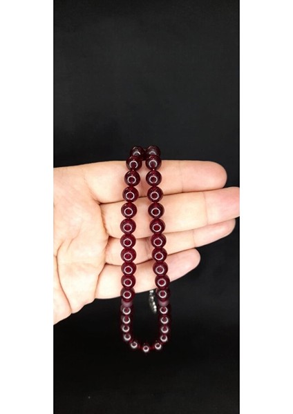 Çubuk Kehribar Tesbih Küre Kesim Bordo Renk T-363 indirimleri